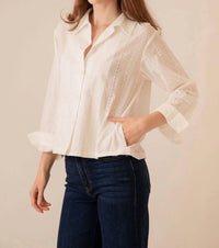 Bailey Rose - Cleo Lace Button Down Shirt