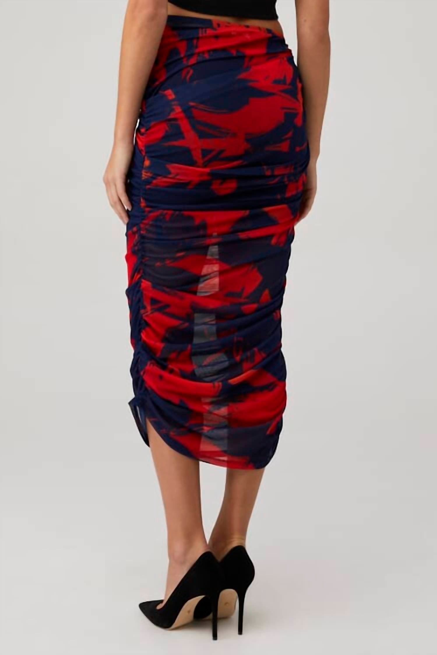 Lamarque - Pace Printed Mesh Midi Skirt