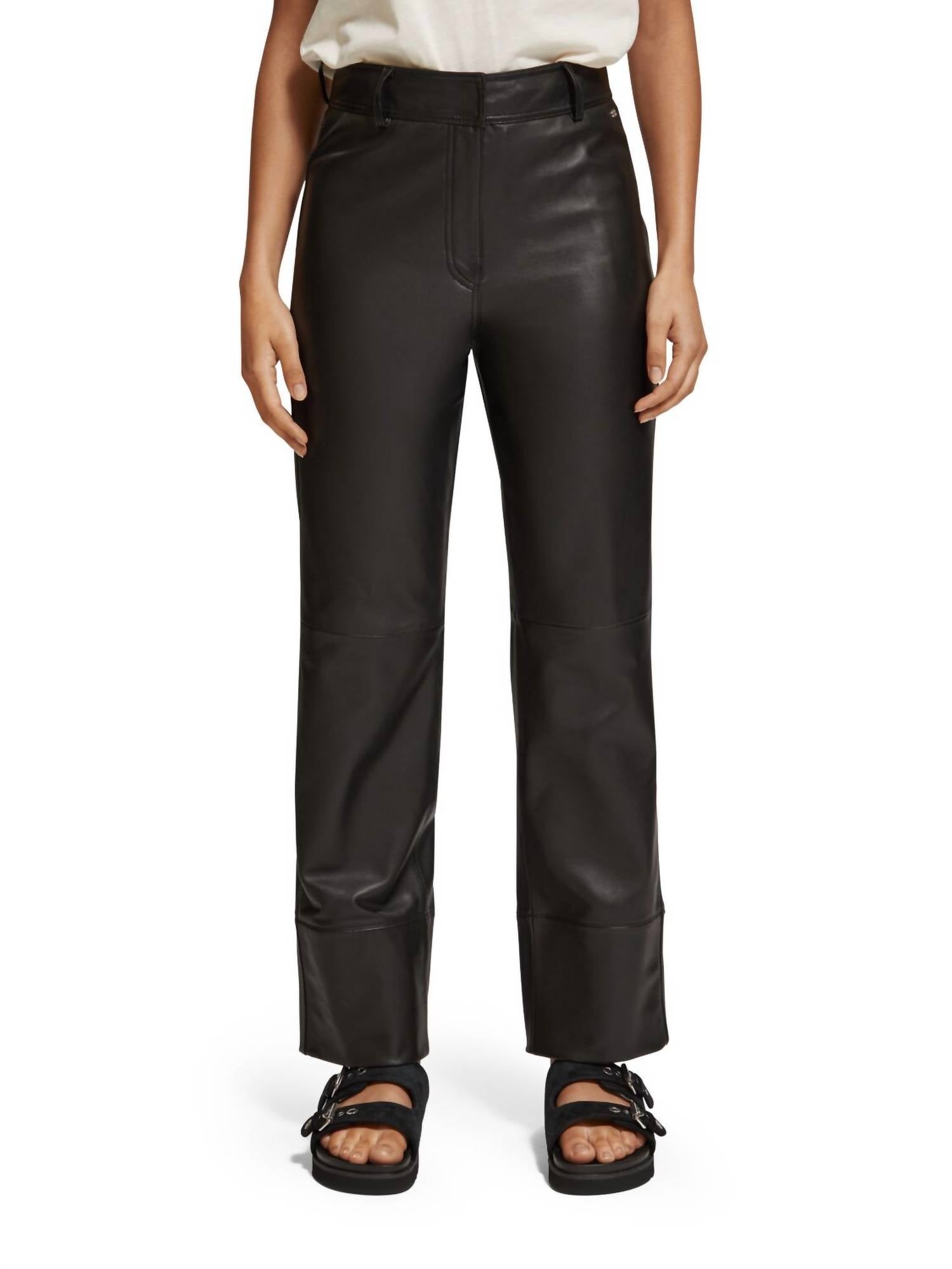 Scotch & Soda - Straight Leg Leather Pant