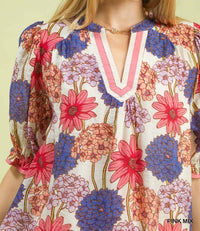 Umgee - Mix Floral Babydoll Dress