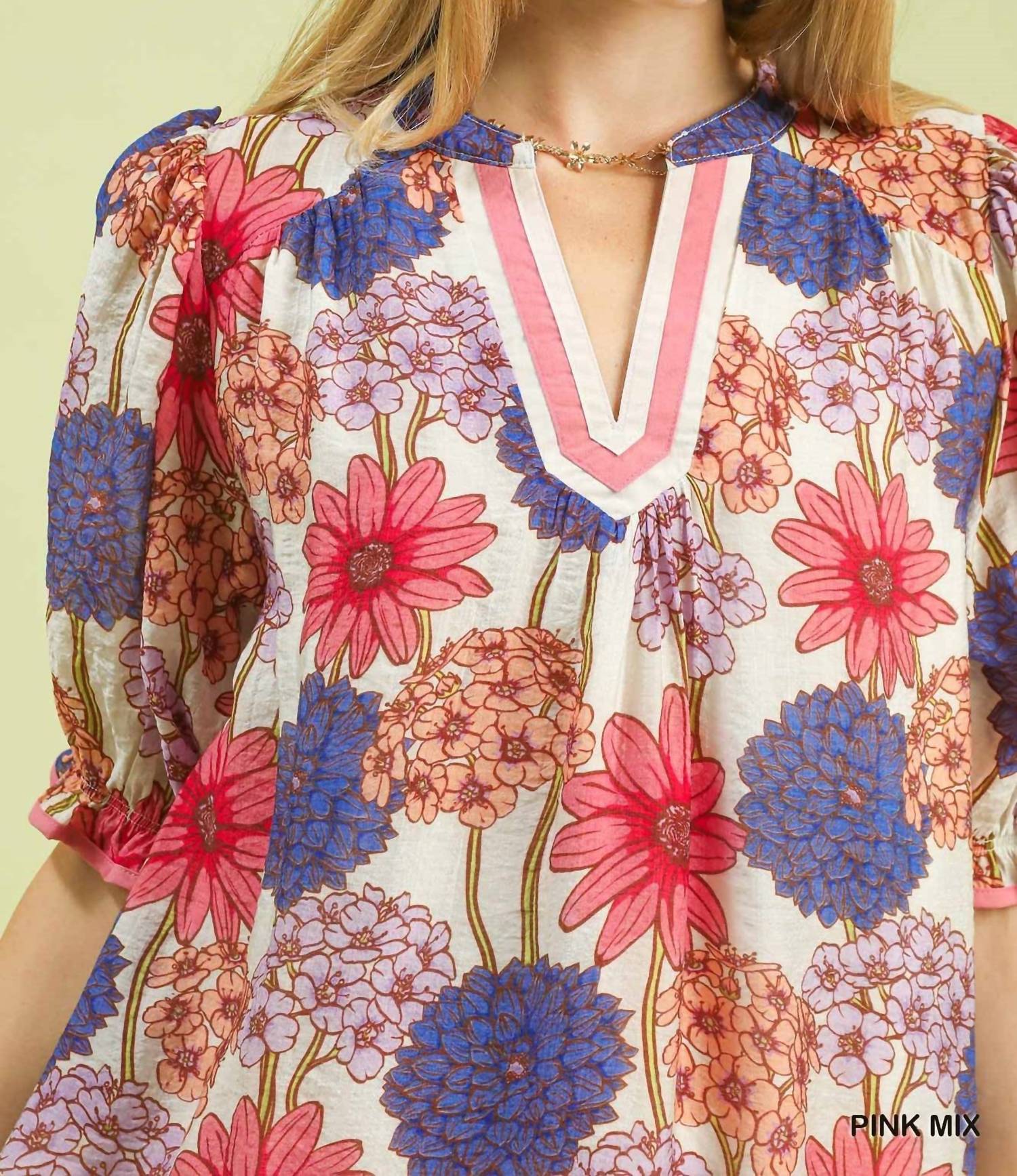 Umgee - Mix Floral Babydoll Dress