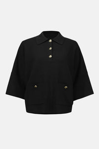 Joseph Ribkoff - Boxy Knit Pullover With Polo Collar