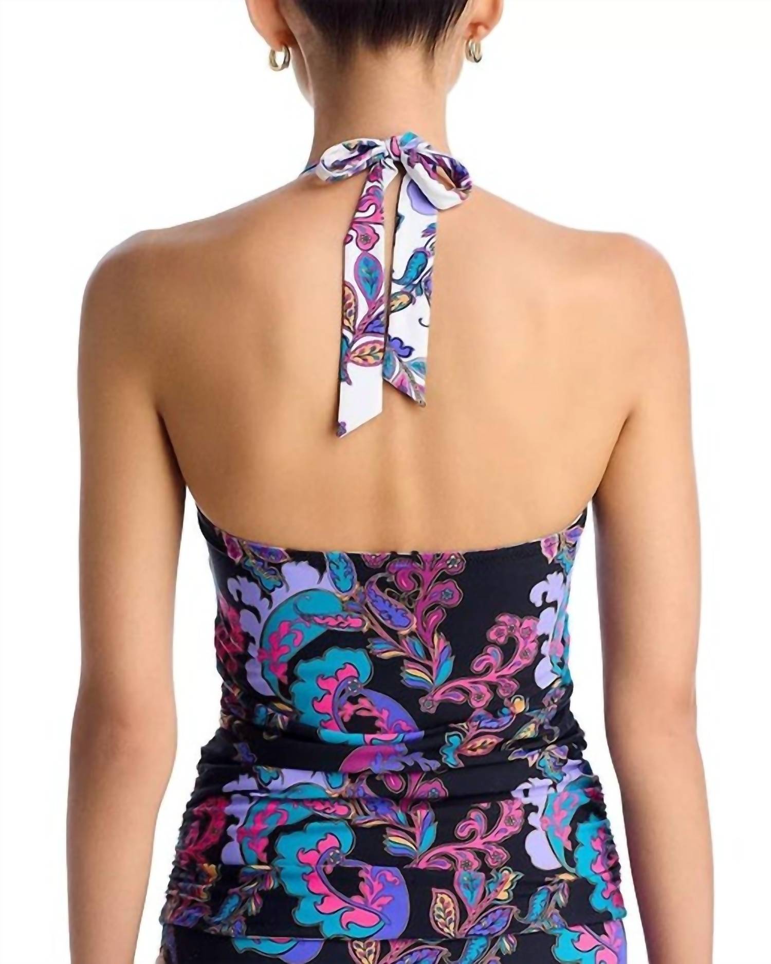 Johnny Was - REVERSIBLE HALTER RUCHED TANKINI