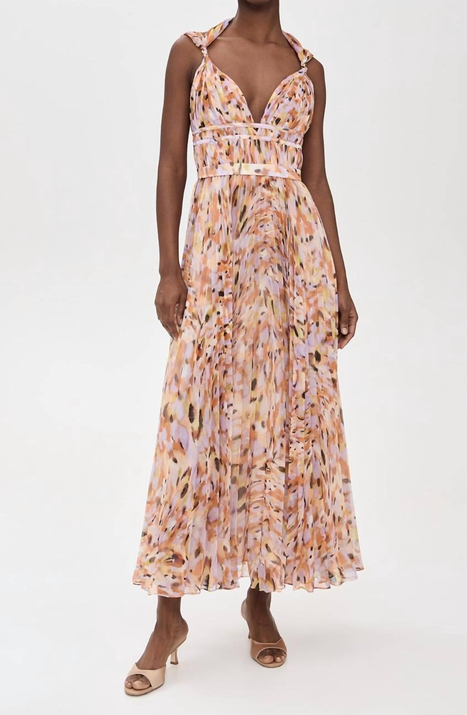 Amur | Neve Pleated Chiffon Dress | Pebble Beach Pebble Beach / 6 Amur | Neve Pleated Chiffon Dress | Pebble Beach Pebble Beach / 6