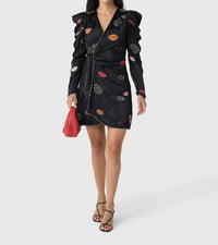 Farm Rio - BEADED KISSES WRAP MINI DRESS