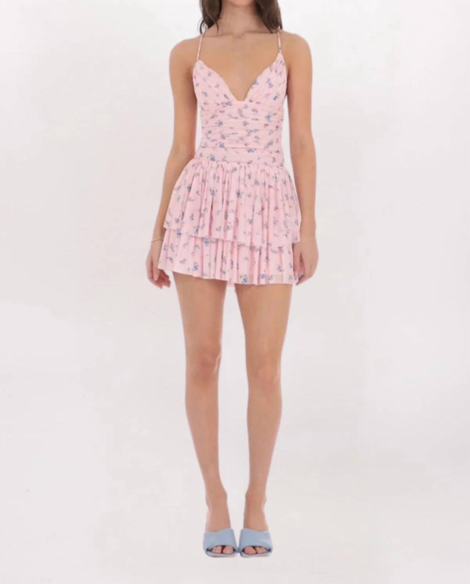 Lucy In The Sky - Floral Mesh Tiered Mini Dress