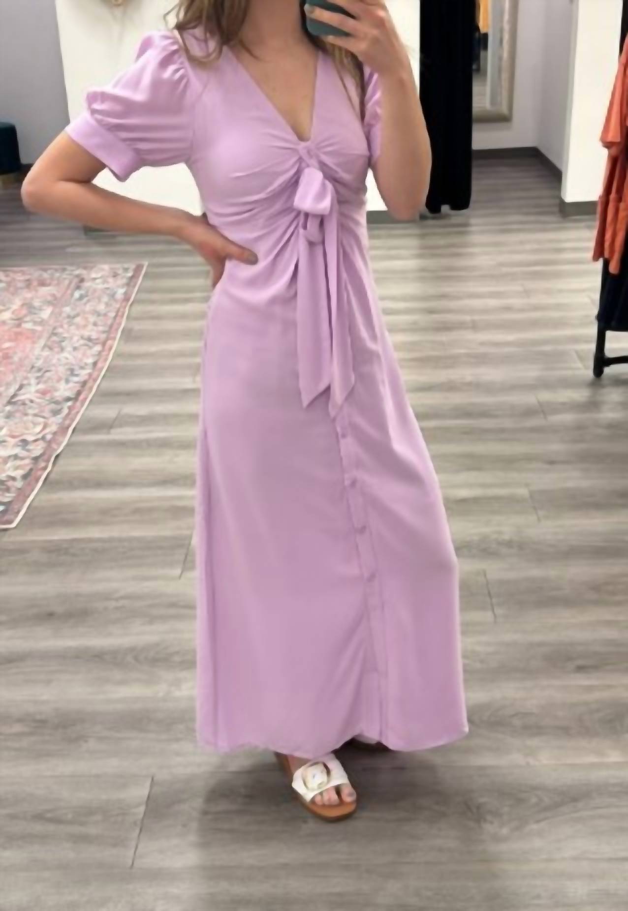 Skies Are Blue - Tie Front Midi Dress