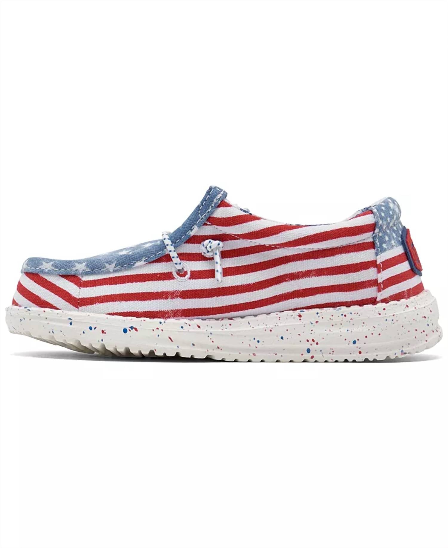 Hey Dude - Kid's Wally Patriotic Casual Moccasin Sneakers