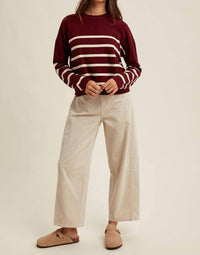 Wishlist - Striped Drop Shoulder Lightweight Sweater