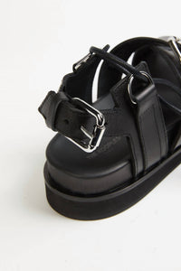WEDGE SANDALS WITH ANKLE TIE