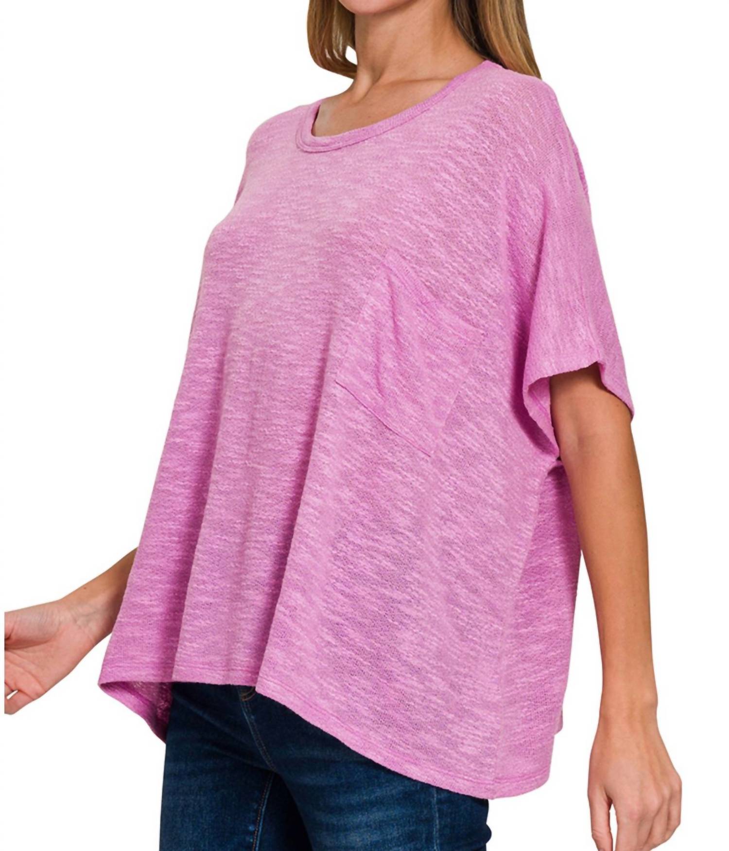 Zenana - Theo Slub-Knit Texture Top