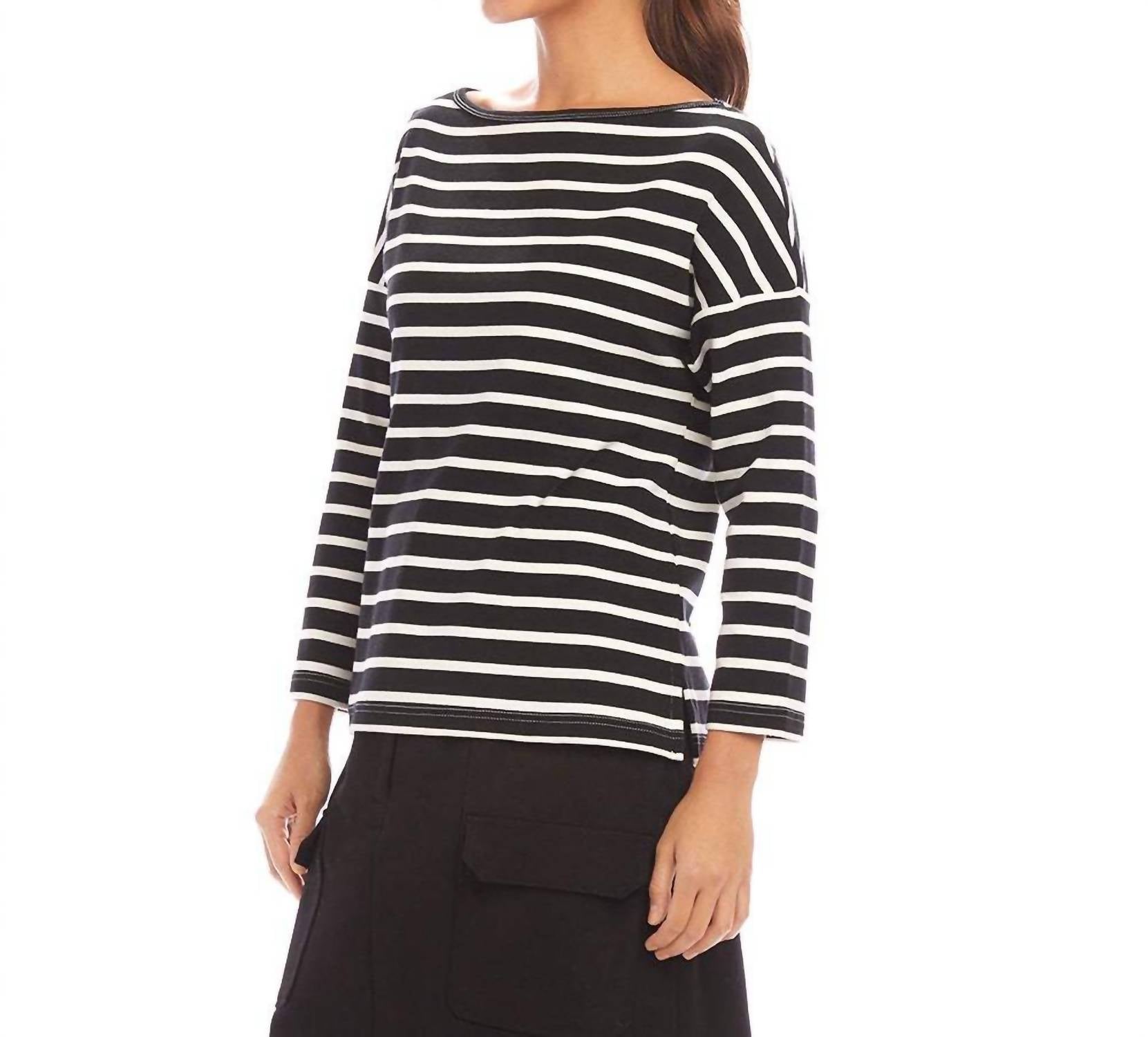 Karen Kane - Women's Three Quarter Sleeve Boatneck Top