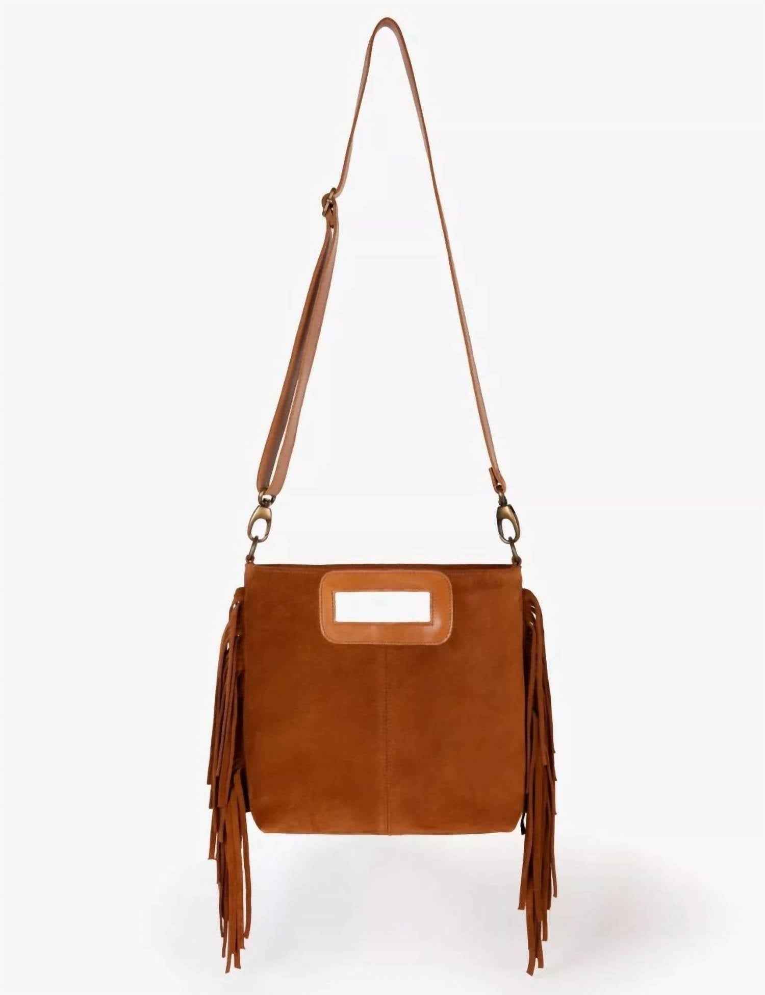 PENELOPE CHILVERS Women's Fringe Handy Suede Bag in brown - women's bag