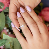 Starlette Women's The Pearl Of Our Collection Amber Ring in silver - women's jewelry - detail view