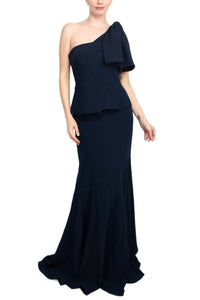 Jovani - One Shoulder Mermaid Trumpet Crepe Gown