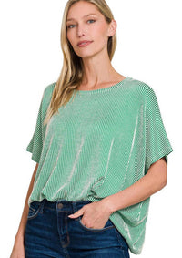 Zenana - Ribbed Striped Oversized Top