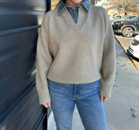 Line And Dot - Teena Long Sleeve Textured Sweater