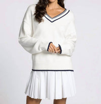Thread & Supply Donna Sweater in ivory navy - women's sweater