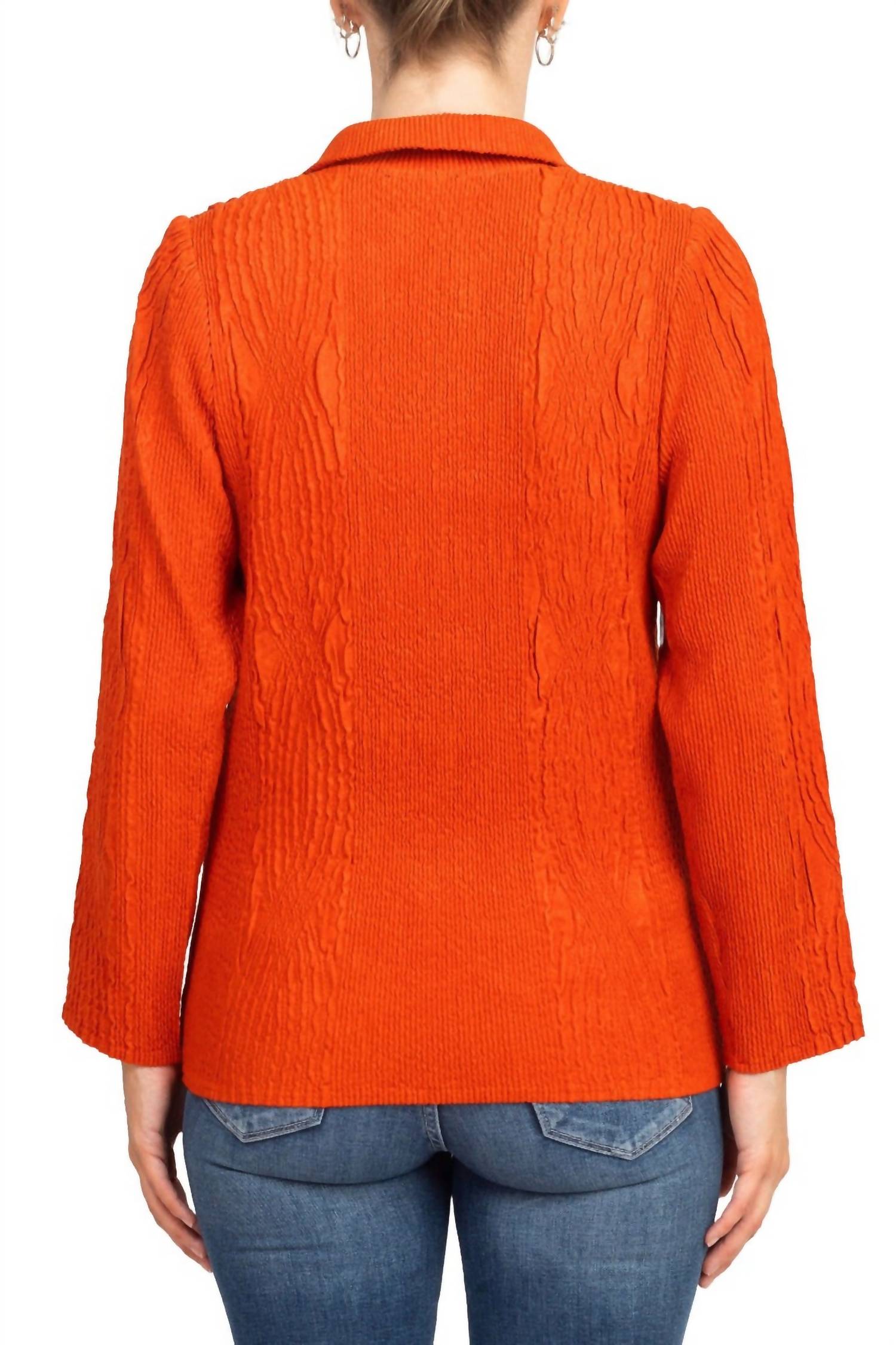 Flair Wear - Notched Collar Faux Suede Jacket