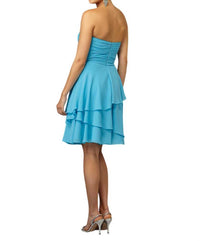 Morilee - Strapless Chiffon Tiered Cocktail Dress