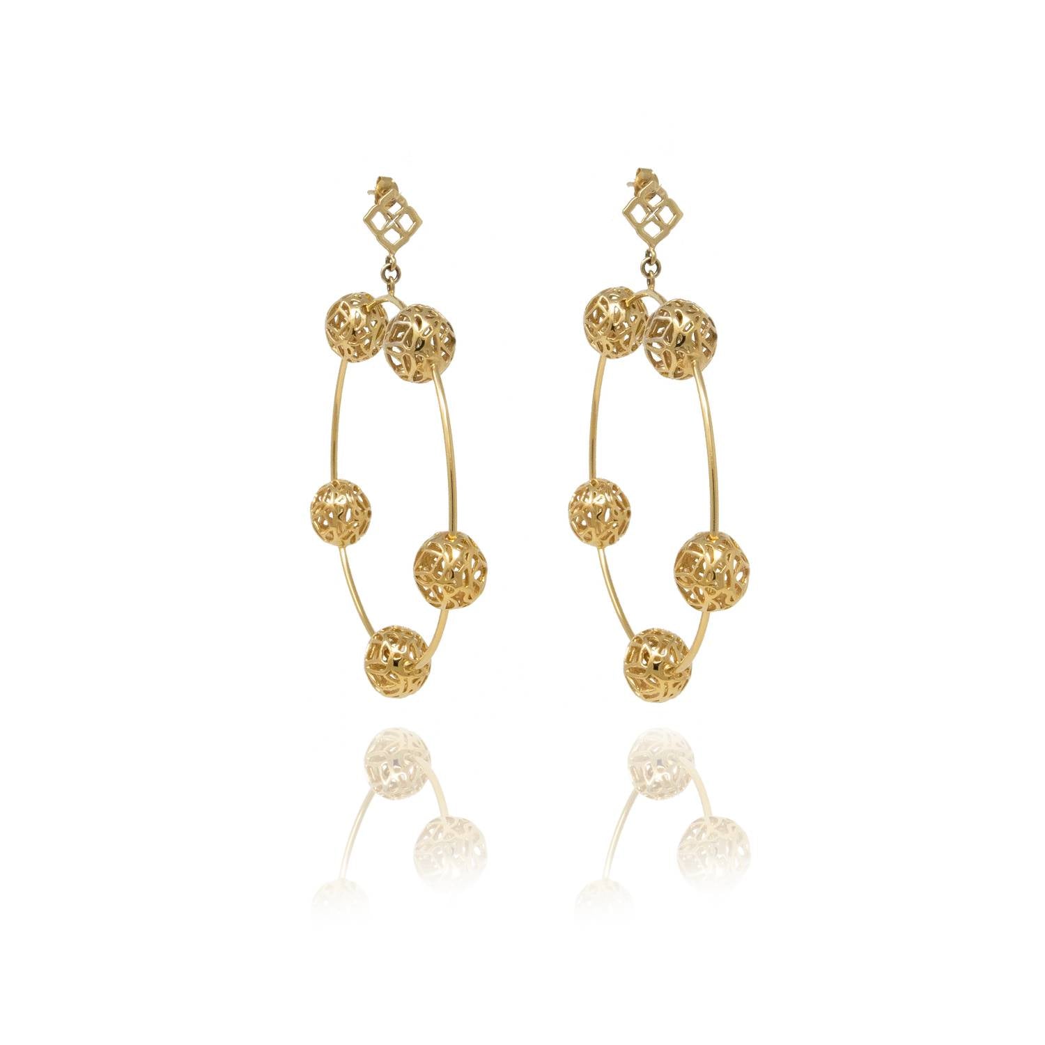 Georgina Jewelry - Women's Signature Sphere Dangle Hoops Earrings