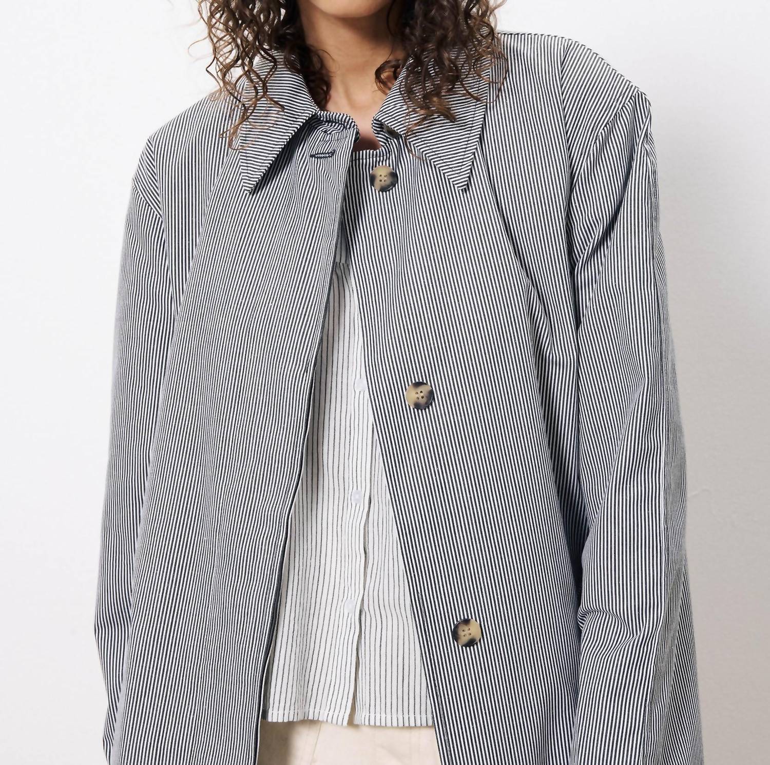 Frnch - Nelcy Pinstripe Trench Coat