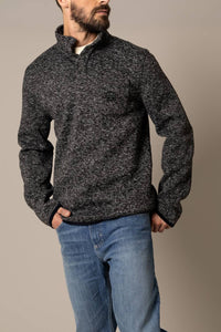 Kimes Ranch Classic Julian Pullover in black - men's sweater - detail view
