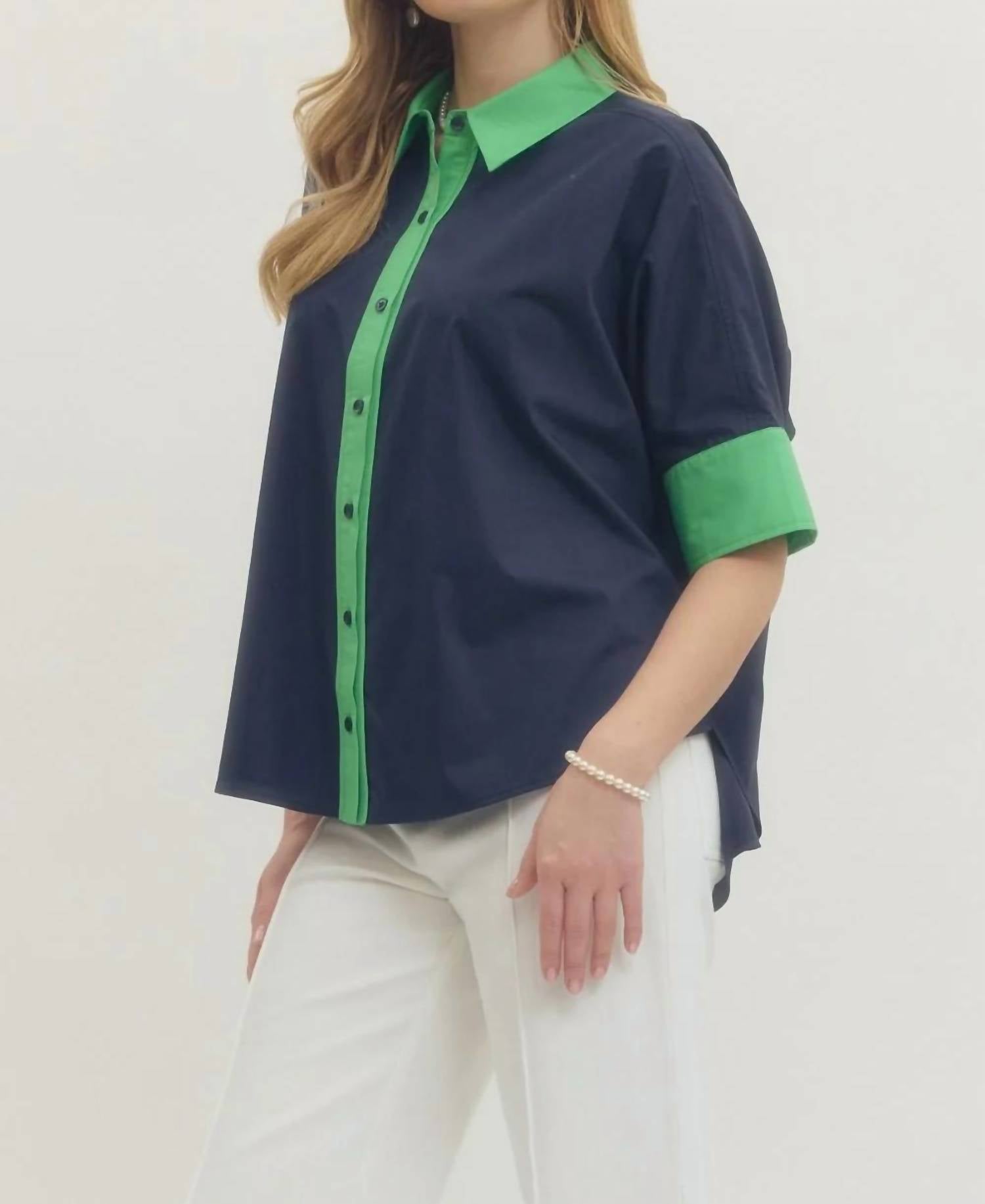 Entro - Solid Short Sleeve Top
