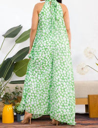 Karen Kane Halterneck Polka Dots Jumpsuit in green - women's pants - view 4