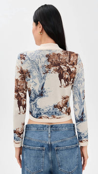 L'Agence - Osiris Jacquard Collared Cardigan