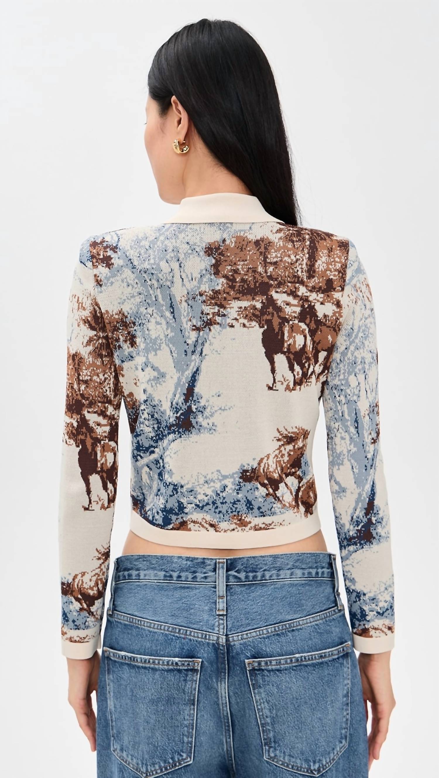 L'Agence - Osiris Jacquard Collared Cardigan