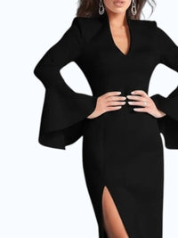 Jovani - Evening Dress With Bell Sleeves & High Slit