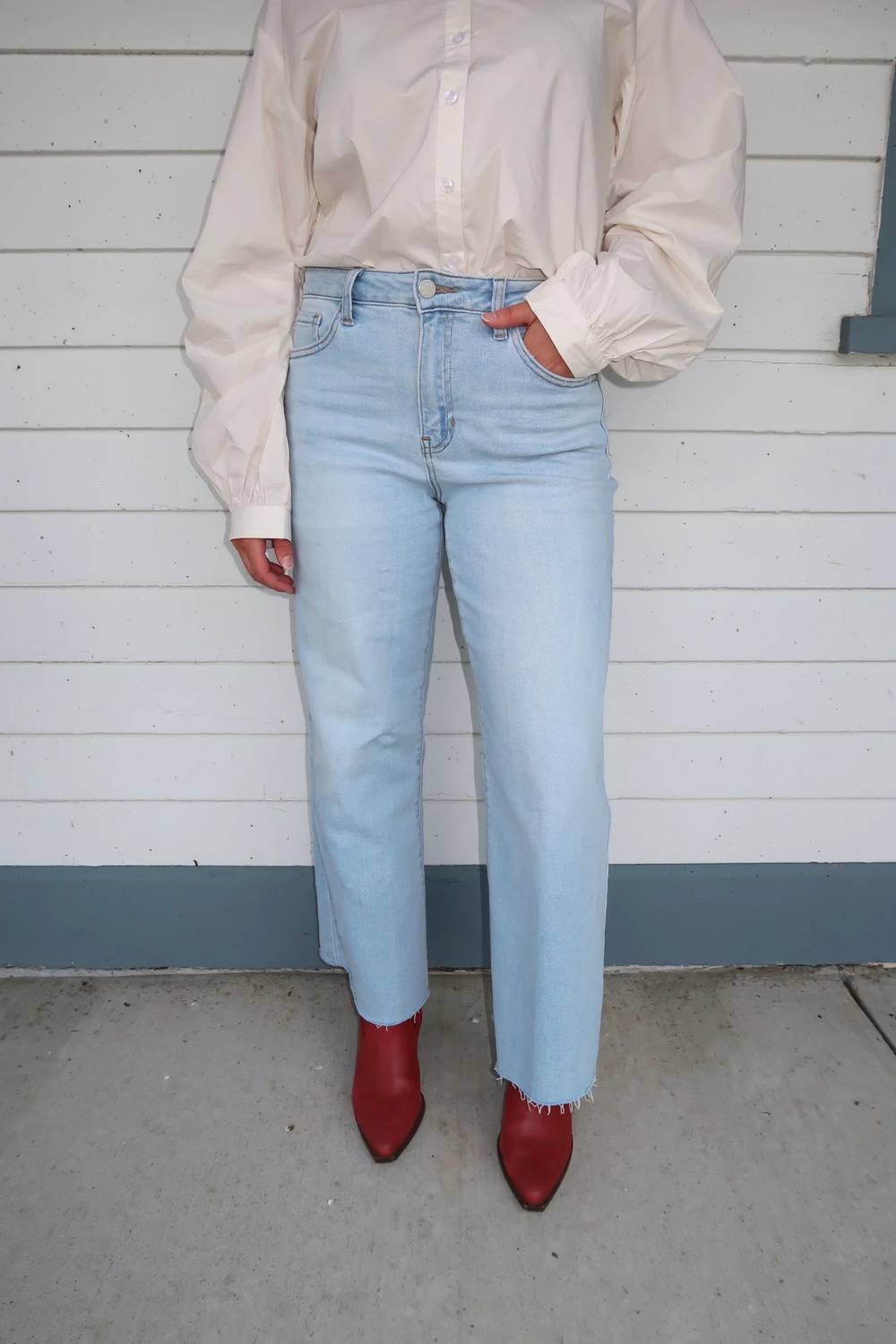 Jbd. - Distressed Hem Straight Leg Jeans