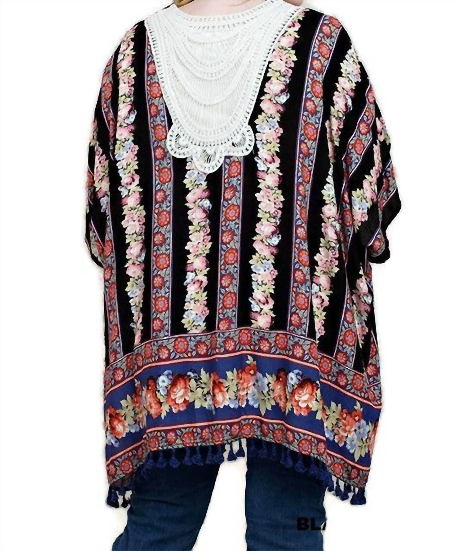 Kori - Back Crochet Patch Kimono Jacket
