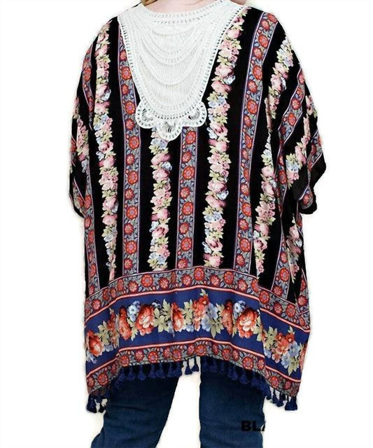 Kori - Back Crochet Patch Kimono Jacket