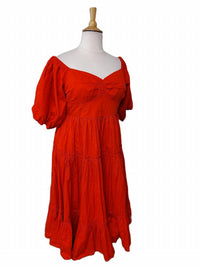 Anthropologie Plus - Women's Off-the-shoulder Puff Sleeves Maxi Dress