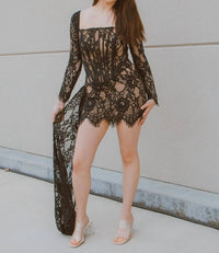 Better With Bubbli Amour On The Rocks Lace Mini Dress in black - women's dress - view 6