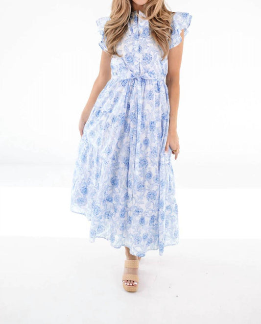 J.Marie - Palmer Button Ruffle Midi Dress