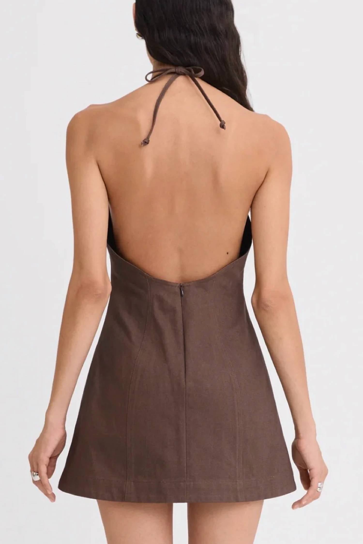Matthew Bruch - Tie Halter Mini Dress