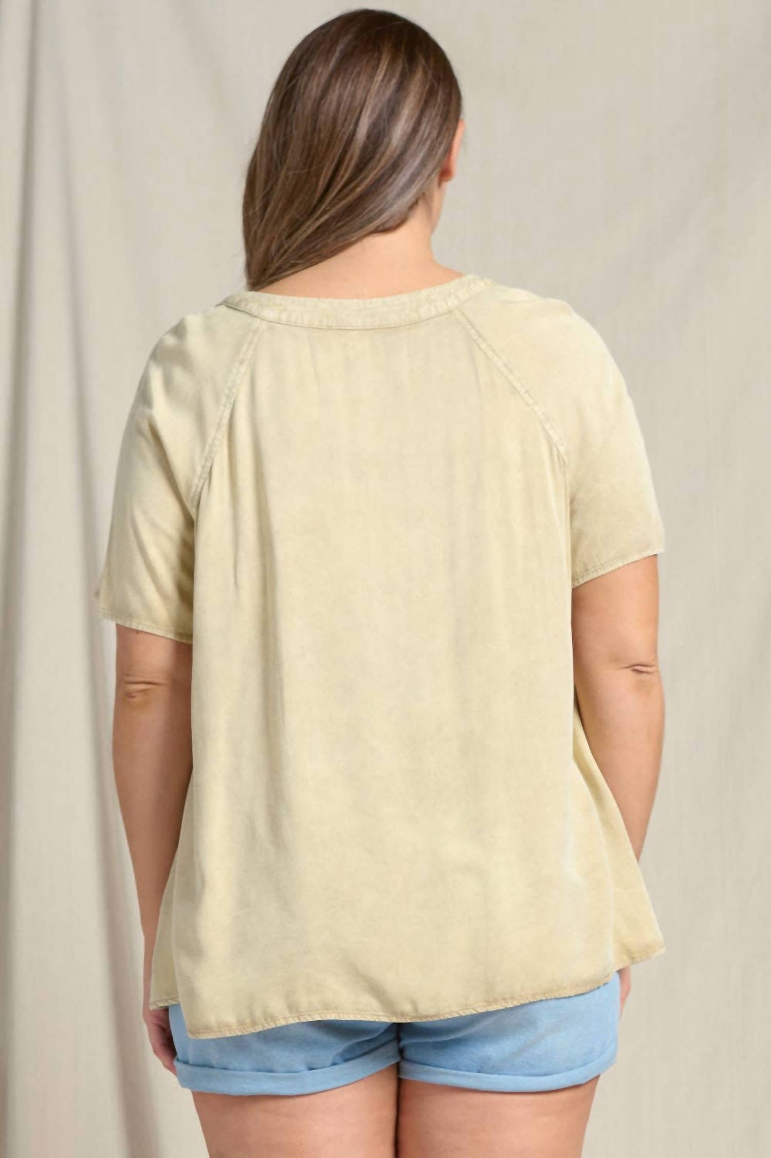 Doe And Rae - Raglan Short Sleeve Over Sized Top (plus Size)