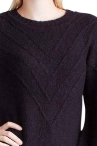 Kensie - Variegated Cotton Blend Long Sleeve Sweater