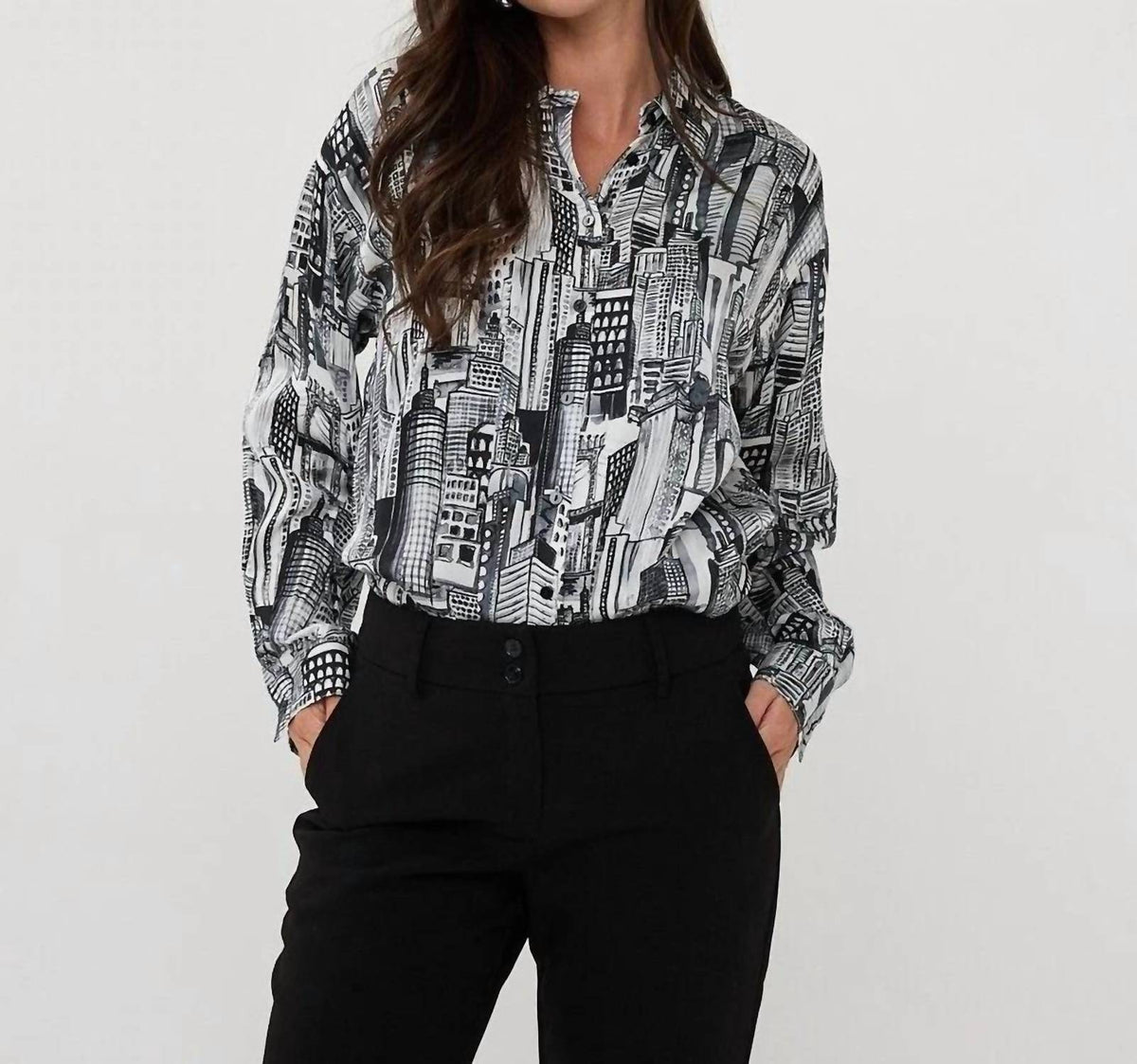 Esqualo - Women's City Print Blouse