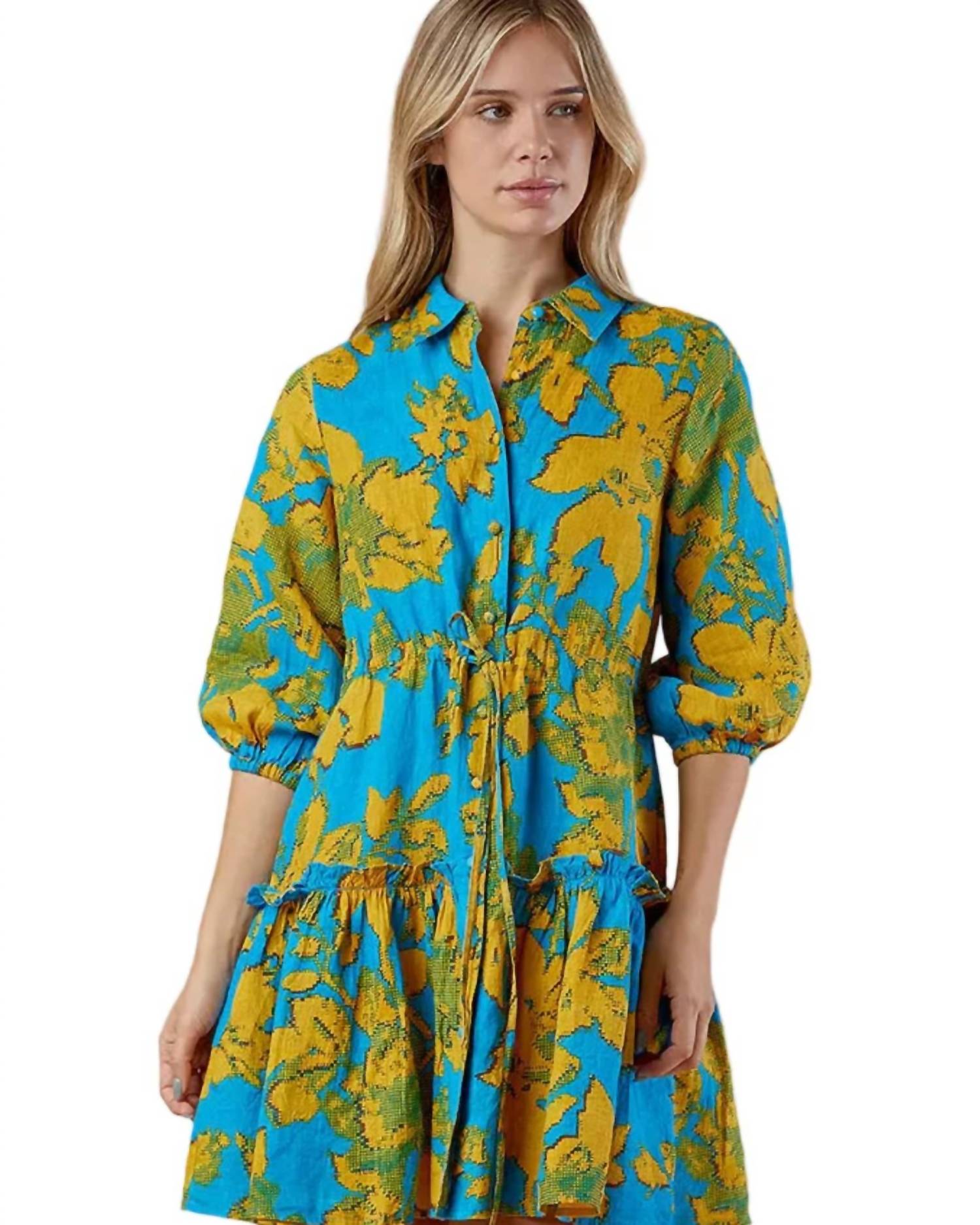 Olivia by Livro Brynn Dress in turq flora - women's dress - alternate view