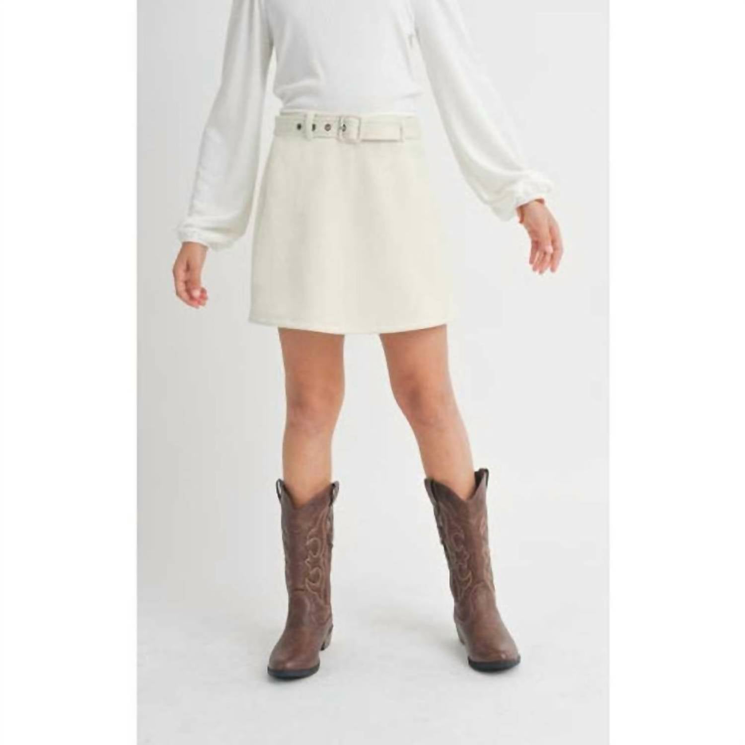 Sadie & Sage - Tuscany Faux Suede Skort