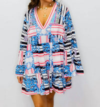 Pol - Beaded V-neck Mini Dress