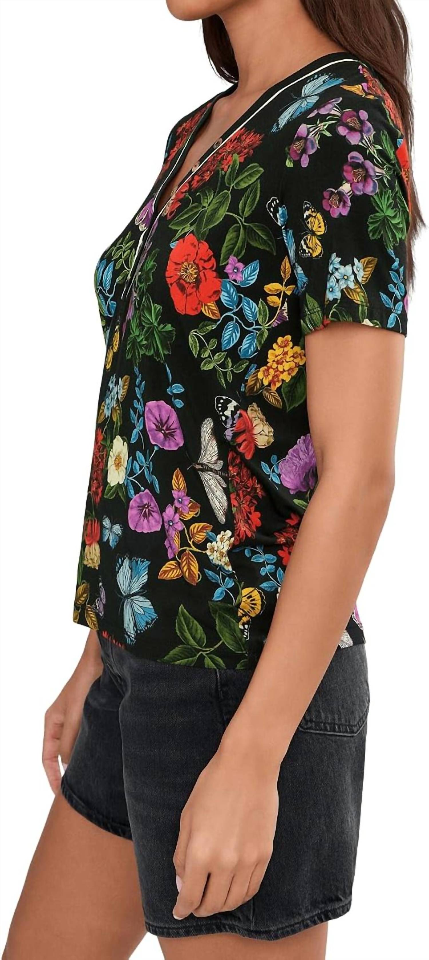 Johnny Was - Janie Favorite Short Sleeve Henley Tee