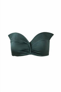 JUAN DE DIOS Women's Victoria Top in army green squares - women's swimwear - detail view
