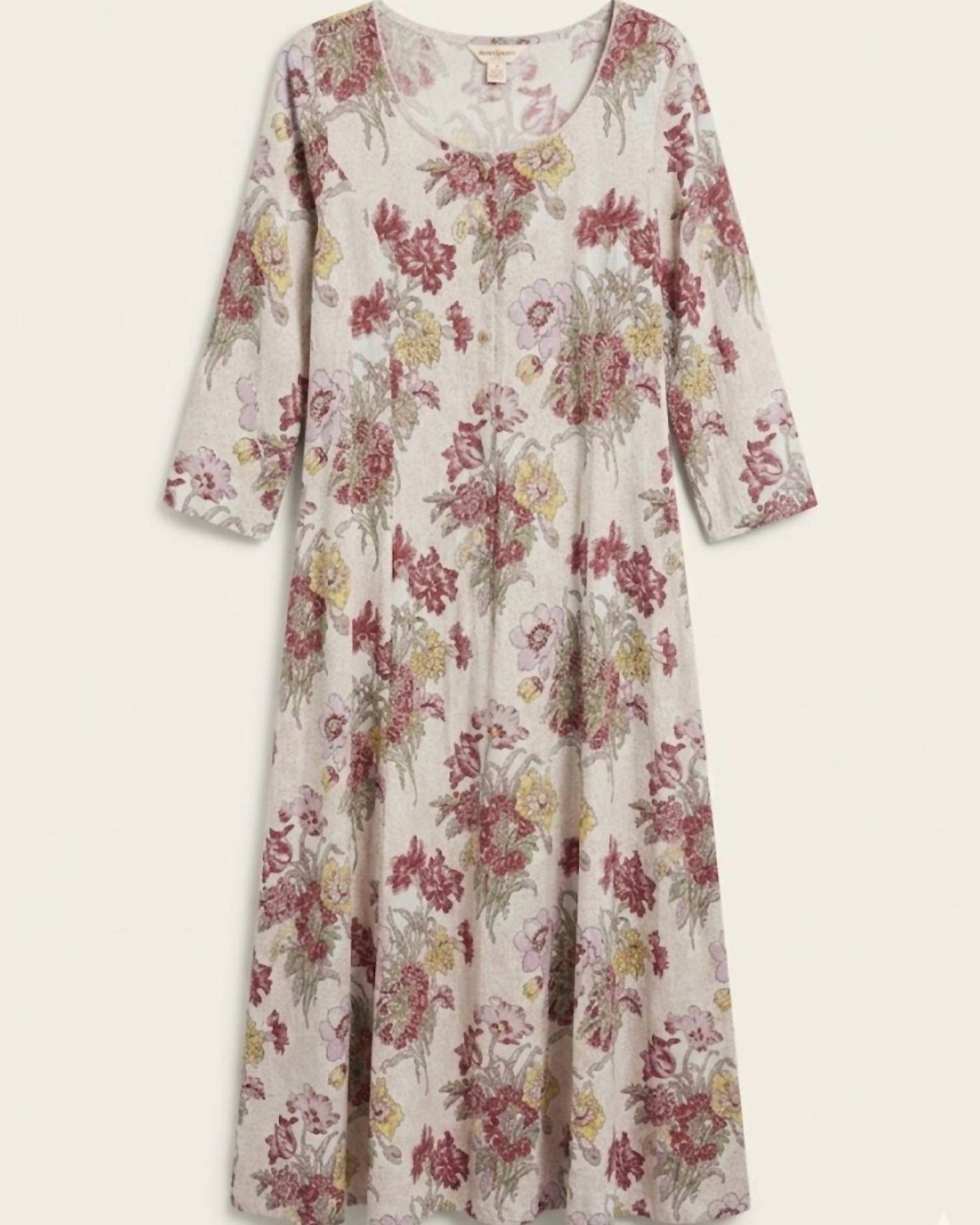 April Cornell - Women's Floral Long Sleeves Caftan Dress