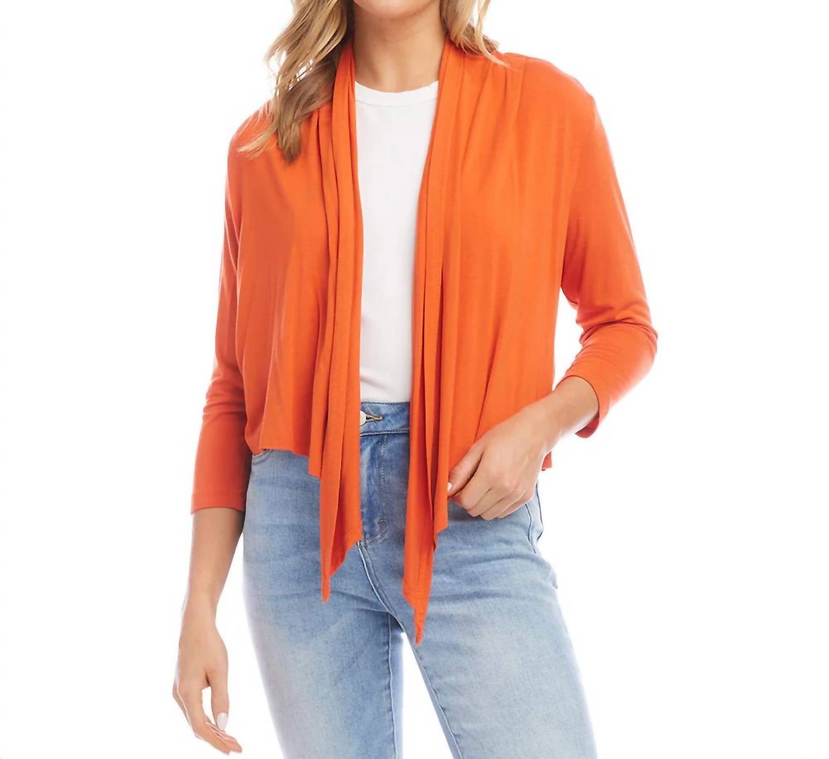 Karen Kane Calli Cardigan in orange - women's cardigan