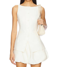 line and dot Adella Sleeveless Top in ecru - women's blouse